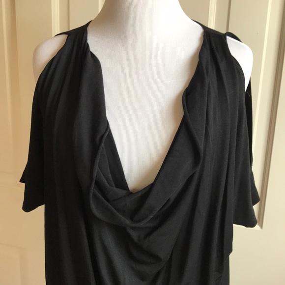 TART Black Cold Shoulder Mini Blouson Dress - Picture 3 of 8
